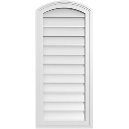 Ekena Millwork Arch Top Surface Mount PVC Gable Vent: Functional, w/ 2"W x 1-1/2"P Brickmould Frame, 16"W x 36"H GVPAR16X3602SF